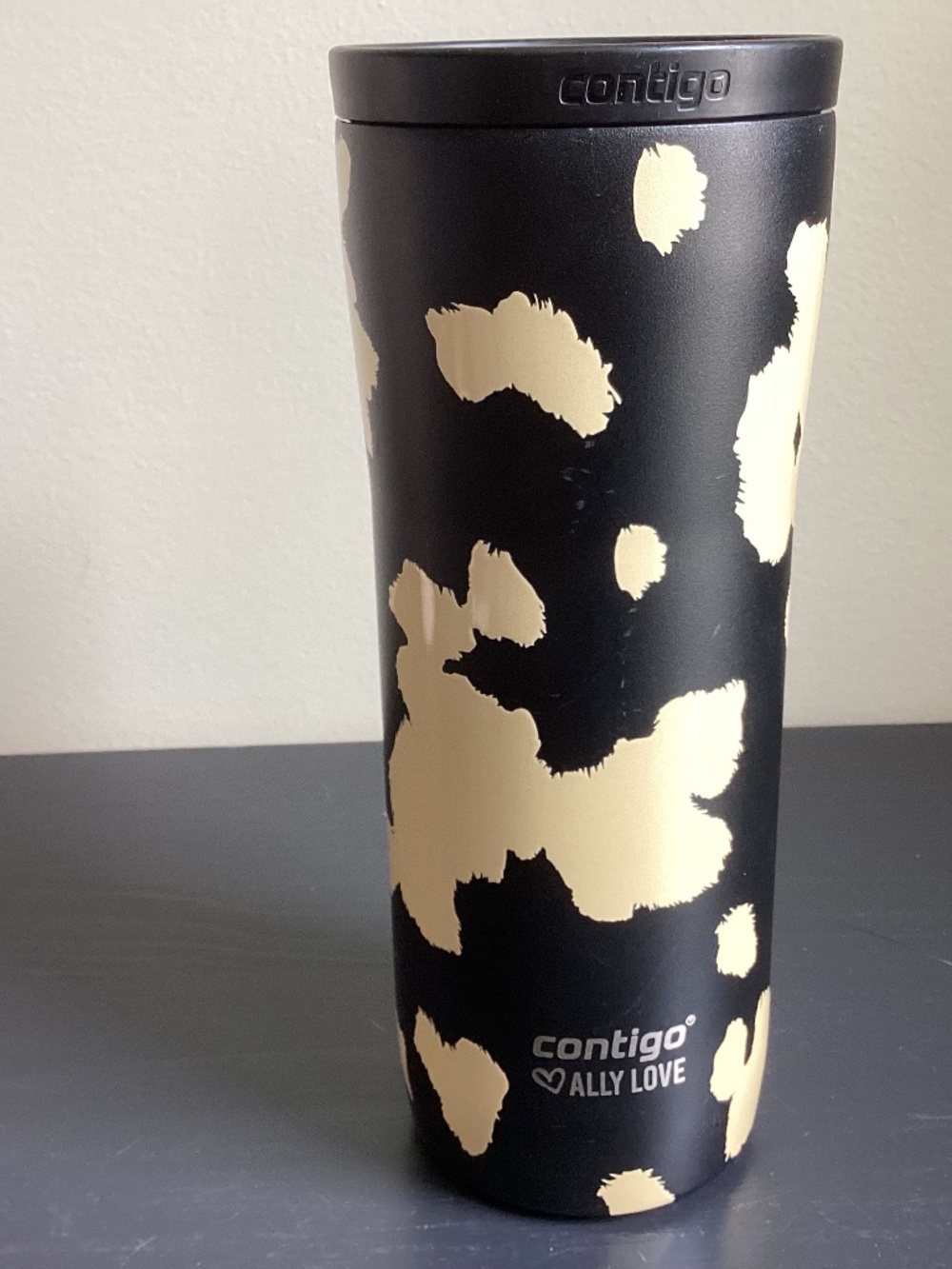 24oz Contigo Ally Love Stainless Steel Tumbler Twist Lid Cow Pattern